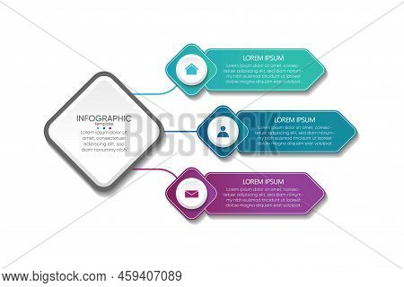 Business Infographic  Abstract Background Template With 3 Step