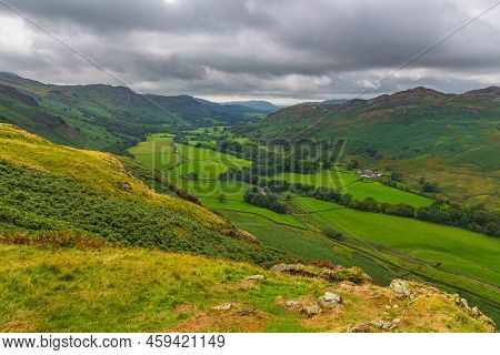 View Of The Hardknott Pass, Hill Pass Between Eskdale And The Duddon Valley In The Lake District Nat