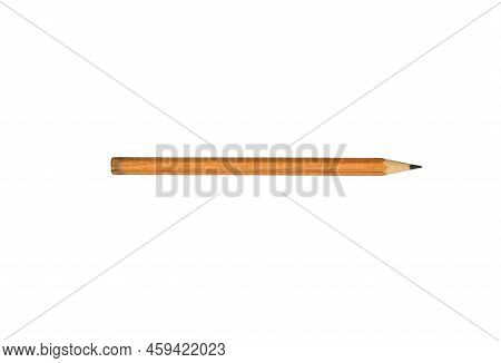 Pencil On A White Background. In The Photo There Is 1 Pencil On A White Background.