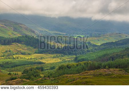 View Of The Hardknott Pass, Hill Pass Between Eskdale And The Duddon Valley In The Lake District Nat