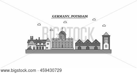 Germany, Potsdam City Skyline Isolated Vector Illustration, Icons