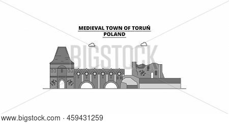 Poland, Torun City City Skyline Isolated Vector Illustration, Icons