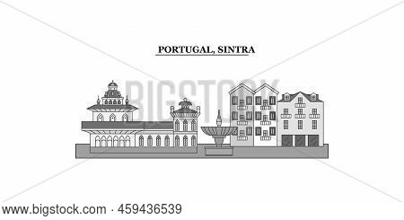 Portugal, Sintra City Skyline Isolated Vector Illustration, Icons