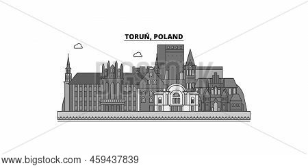 Poland, Torun City Skyline Isolated Vector Illustration, Icons