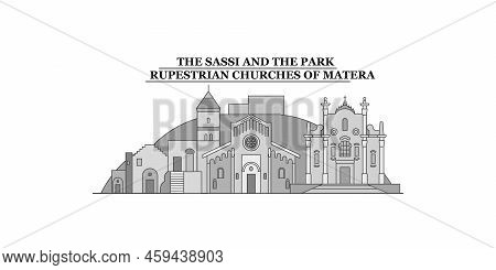 Italy, Matera City City Skyline Isolated Vector Illustration, Icons