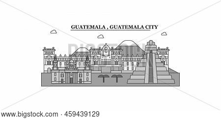 Guatemala, Guatemala City City Skyline Isolated Vector Illustration, Icons