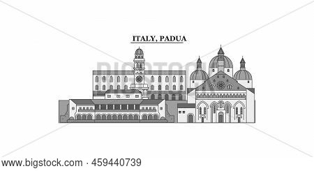 Italy, Padua City Skyline Isolated Vector Illustration, Icons