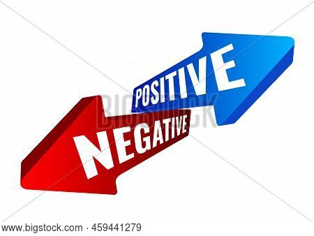 Simple Colorful Vector Shapes Flat Design Opposite Direction Arrows With Negative And Positive White