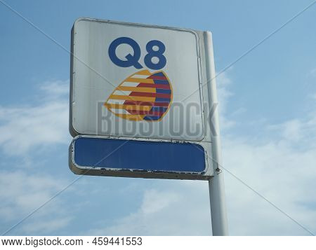 Turin, Italy - Circa July 2022: Q8 Kuwait Petroleum International Sign At A Gas Station