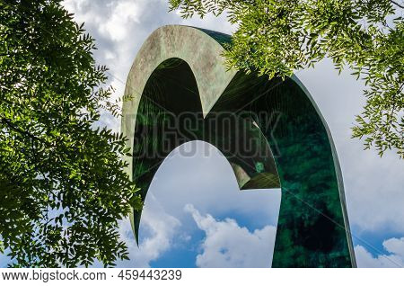 Madrid, Spain - June 6, 2021: Modern Sculpture Entitled 