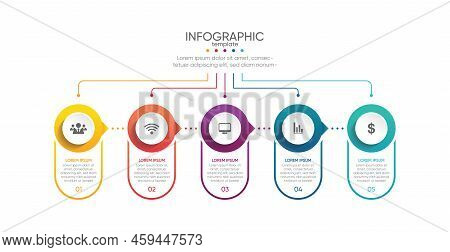 Colorful Gradient Infographic Steps For Abstract Background Flat Design