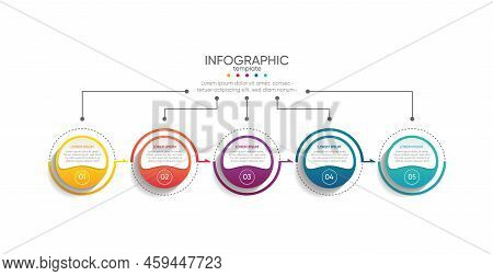 Circular Steps Infographics Business Template For Abstract Background Design