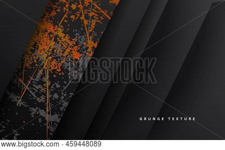 Abstract Overlap Layer Dark Black Background Vector