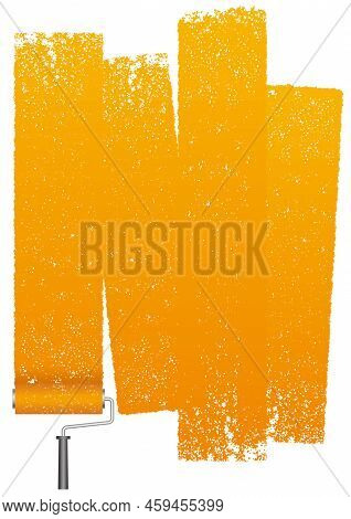 Paint Roller Grunge Texture Background Isolated On A White Background. Vector Illustration.