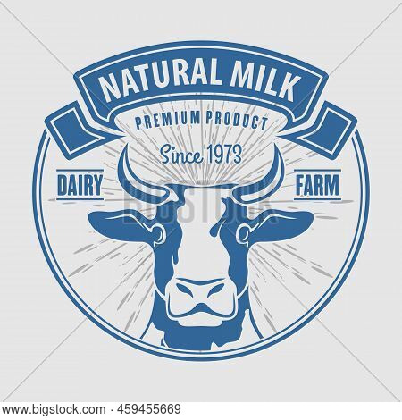 Natural Milk Logo Design Isolated On White