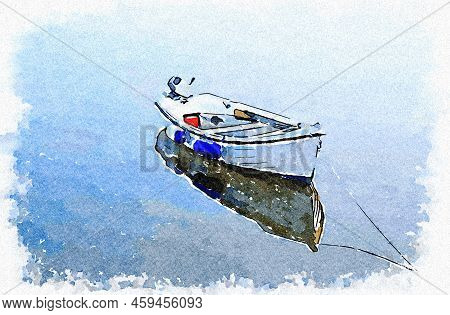 Old Boat Moored At Arrochar In Argyll And Bute