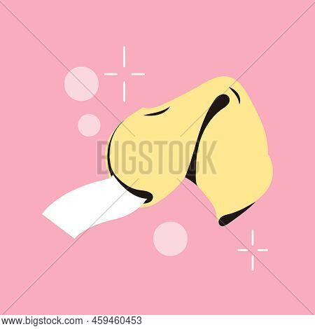 Fortune Cookies With Future Predictions. Sweet Chinese Flowerless Wisdom Cookies. Traditional Lotter