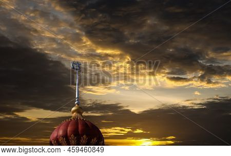 Ramadan, Eid Ai-fitr,new Year Muharram Islamic Religion Symbols With Mosques Dome Silhouette With  D