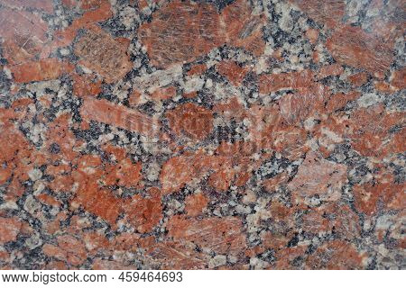 Texture Of Red, Gray And White Polished Granite Stone