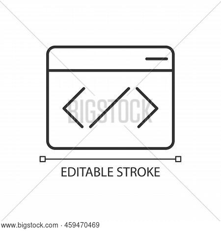 Website Source Code Linear Icon. Web Development. Kind Of Website. Programming Language. Content Pag