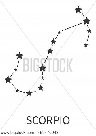 Zodiac Sign. Scorpio Constellation. Astrological Horoscope Stars Structure. Astrology Calendar. Cele