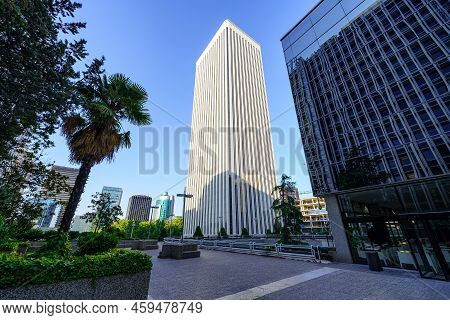 Madrid, Spain - July 30, 2022: Financial District Of The City Of Madrid With High-rise Buildings, He