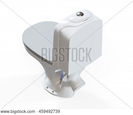 3d Rendering Of A Toilet Isolated In White Studio Background