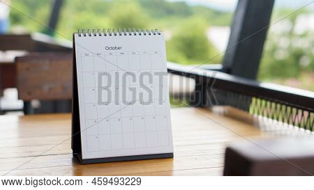 Calendar 2022 Desk Place On The Table. Desktop Calender For Planner To Plan Agenda, Timetable, Appoi