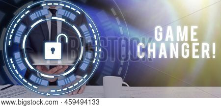 Text Caption Presenting Game Changer. Word Written On Sports Data Scorekeeper Gamestreams Live Score