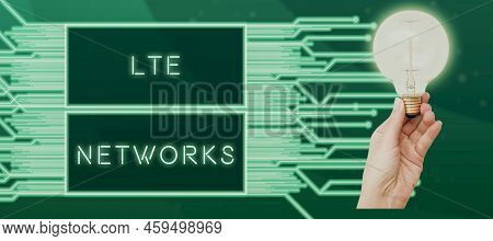 Text Caption Presenting Lte Networks. Conceptual Photo Fastest Network Connection Available For Wire