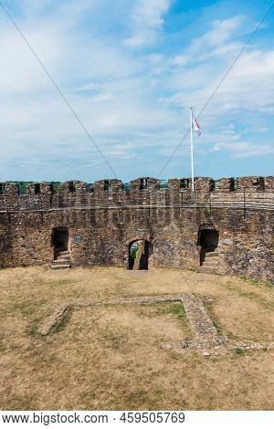 One Of The Oldest Strongholds Of Norman Britain, The Great Circular Stone Shell Keep Of Totnes Castl