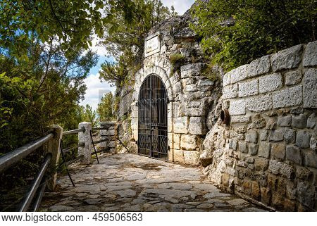 Grotto Of Lermontov In Pyatigorsk, Stavropol Krai, Russia. Scenery Of Old Landmark Of Pyatigorsk Ins