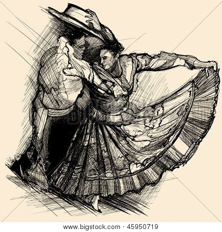 Vektor illustration af en latino dans tegning