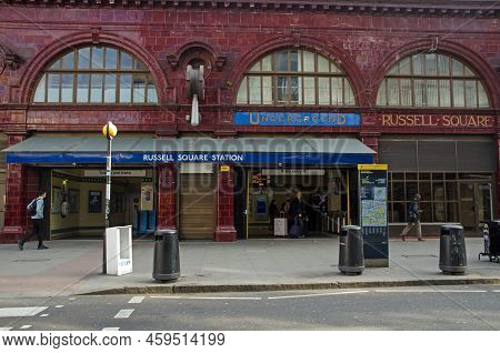 London, Uk - March 21, 2022: Exterior View Of The Historic Russell Square Station Belonging To Londo