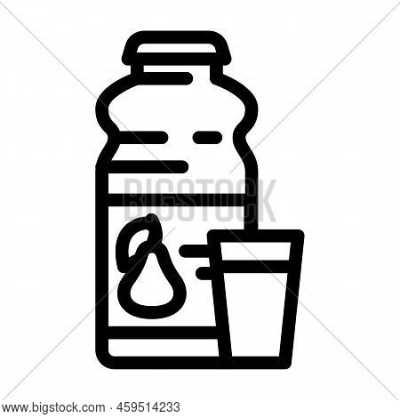 Pear Nectar Line Icon Vector. Pear Nectar Sign. Isolated Contour Symbol Black Illustration