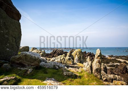 Chausey Island Coast And Cliffs Landscape In Brittany, France