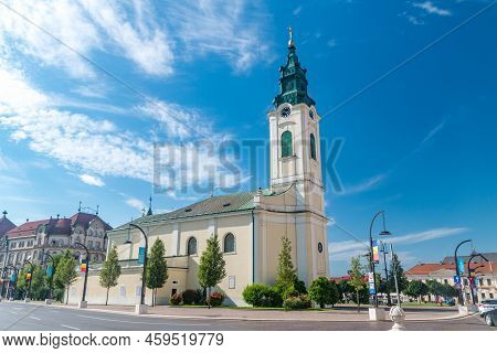 Oradea, Romania - June 10, 2022: Saint Ladislaus Roman Catholic Church On Union Square.