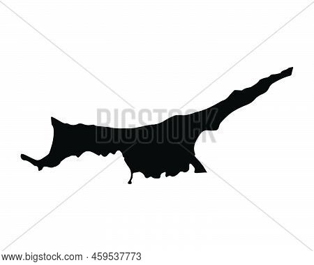 Northern Cyprus Map. Turkish Cypriot Country Map. Black And White Cypriot Turk National Nation Geogr