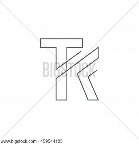 Initial Tk Typography Logo Design Vector. Creative Line Art Logo With Combination Of Letter T And K 