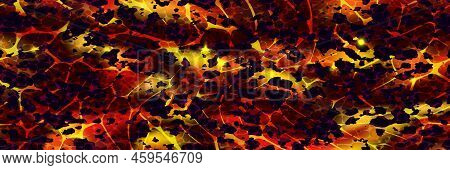 Volcanic Lava With Molten Stones Texture Top View