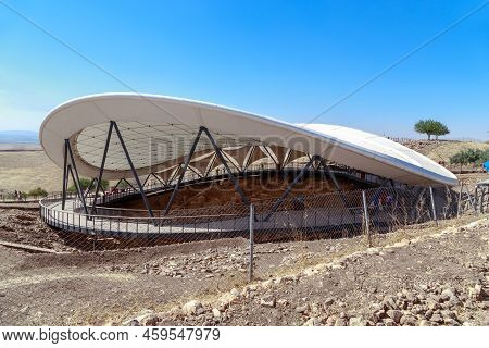 Gobekli Tepe, Turkey - October 8, 2020: This Is A Tent Over The Archaeological Site Of The Ancient T