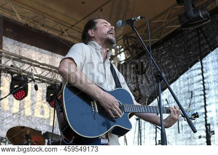 Tver Region, Russia - July 22, 2022: Dmitry Revyakin Is The Leader Of The Soviet And Russian Rock Ba