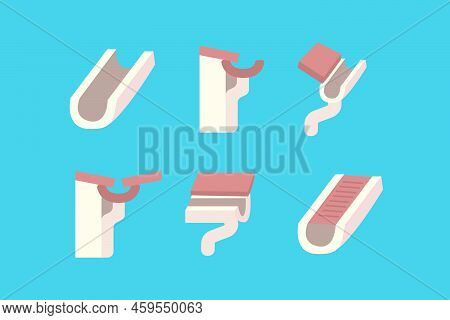 Rain Gutter Design Vector Flat Modern Isolated Illustration