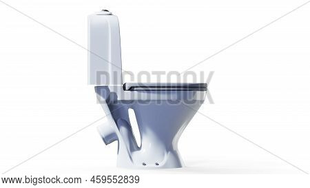 3d Rendering Of A Toilet Isolated In White Studio Background