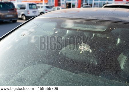 Tarragona, Spain - June 10, 2022: Opel Grandland Logo On A White Car Close-up.