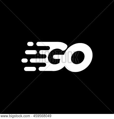 Go Text Speed Icon Logo Design Vector Template