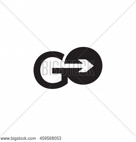 Go Text Speed Icon Logo Design Vector Template