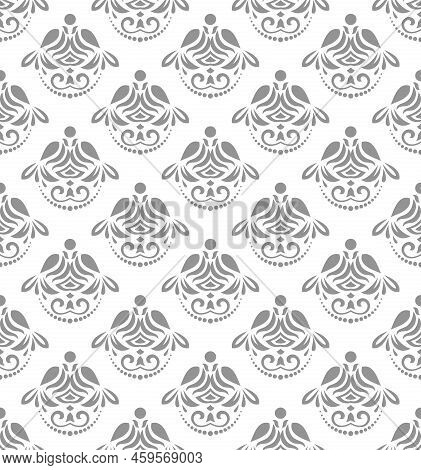 Classic Seamless Vector Pattern. Damask Orient Grat And White Ornament. Classic Vintage Background. 