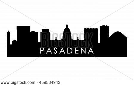 Pasadena Skyline Silhouette. Black Pasadena City Design Isolated On White Background.