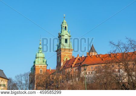Wawel Hill With Cathedral And Castle In Krakow. Travel